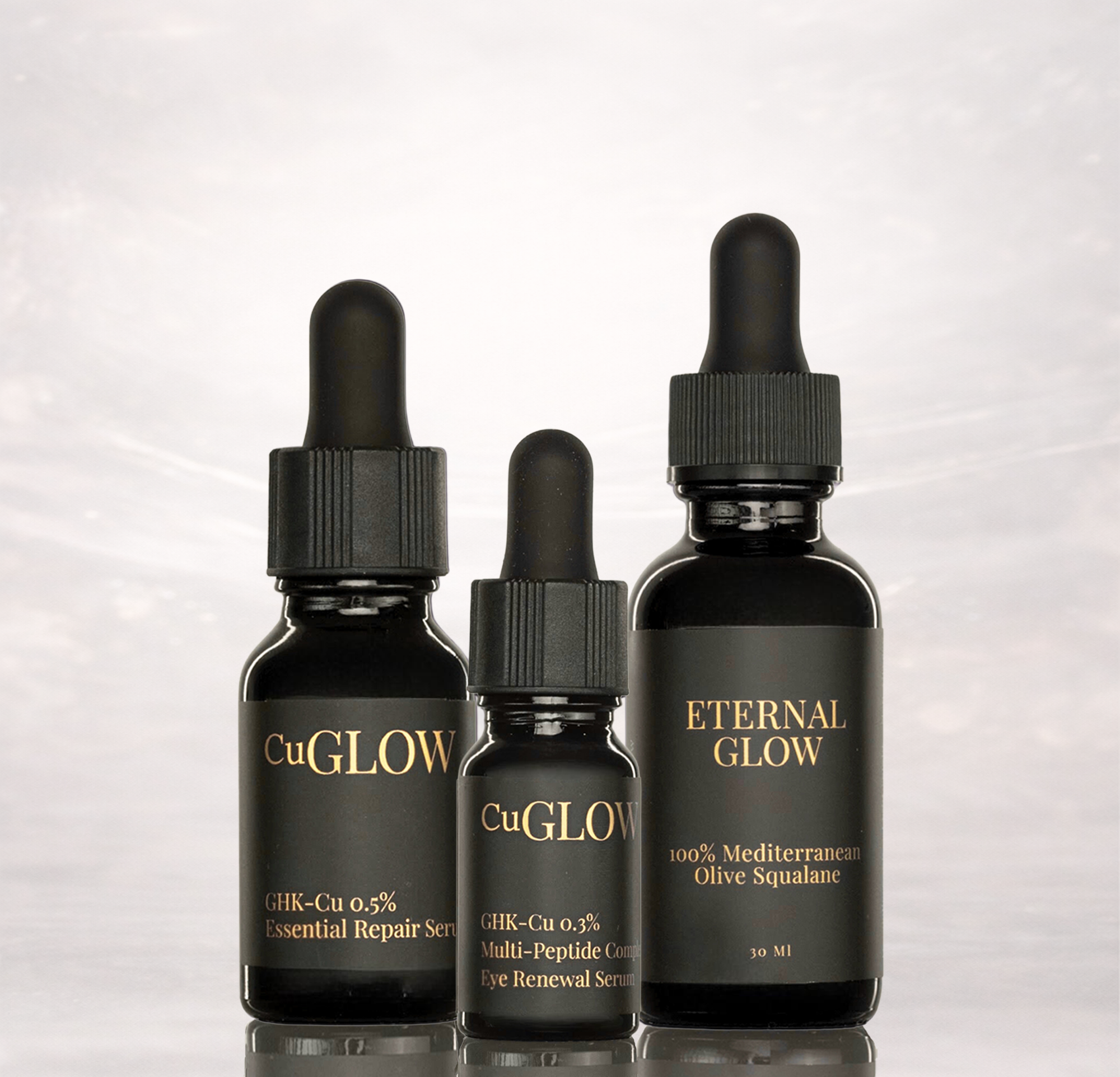 Essential Glow Set — Face, Neck & Eye Serums with Squalane Moisturizer